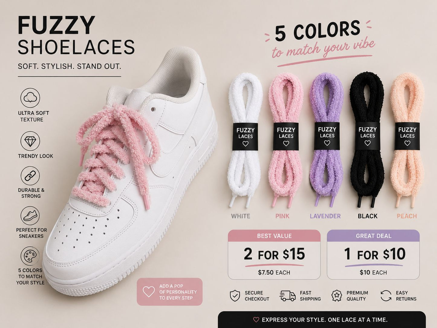 Fuzzy Shoelaces POS