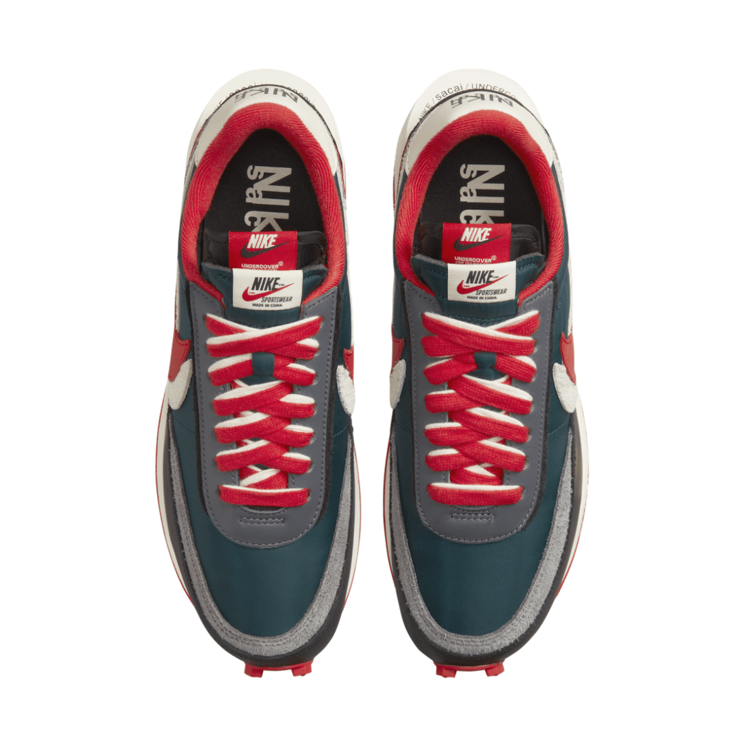 Nike LD Waffle sacai Undercover Midnight Spruce University Red