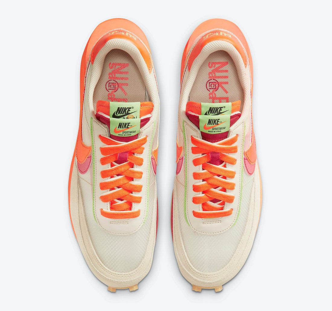 Nike LD Waffle sacai CLOT Kiss of Death Net Orange Blaze