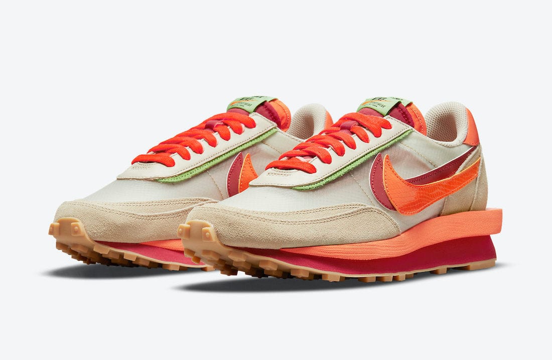 Nike LD Waffle sacai CLOT Kiss of Death Net Orange Blaze